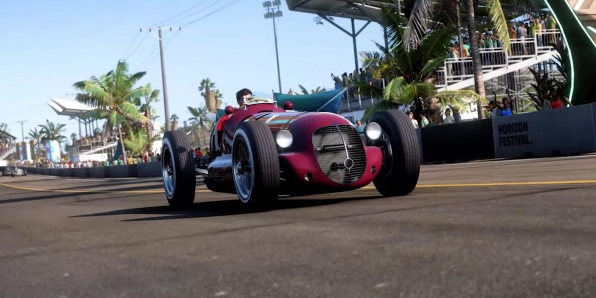 Jogador supera a concorrência com facilidade em um carro aberto Forza Horizon 5