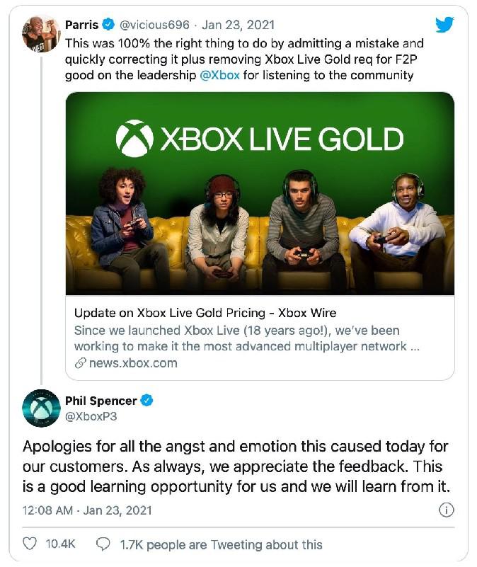 Chefe do Xbox Phil Spencer pede desculpas pelo drama de aumento do preço do ouro do Xbox Live