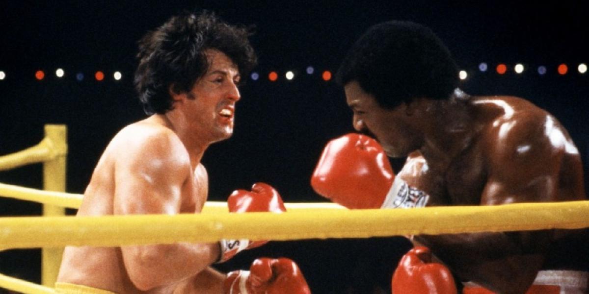 Rocky e Apollo boxeando em Rocky II
