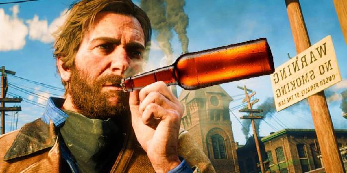 Clipe bizarro de Red Dead Redemption 2 mostra NPC fumando uma garrafa