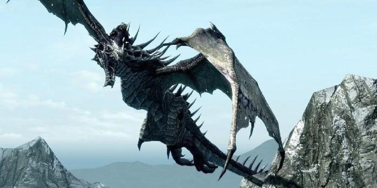 Clipe bizarro de Skyrim mostra dragão subindo do chão