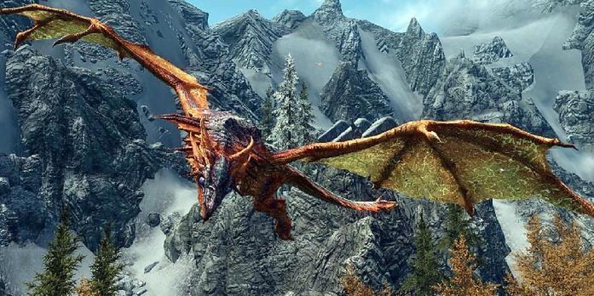 Clipe de Skyrim mostra luta de dragão fugitiva interrompendo