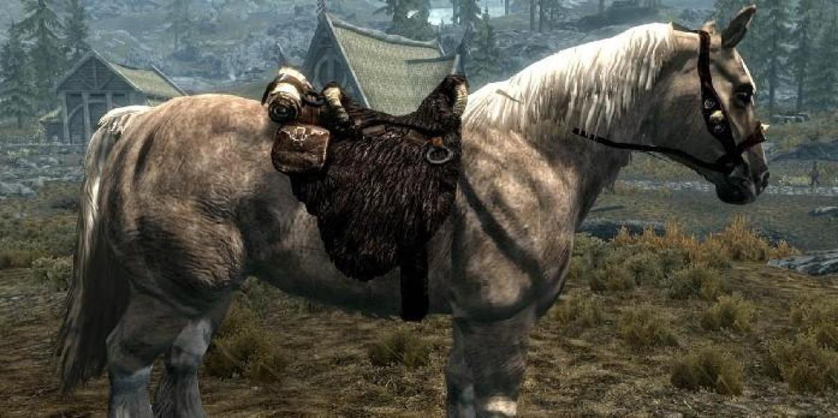 Clipe engraçado de Skyrim mostra o Dragonborn e seu cavalo voando pelo mapa