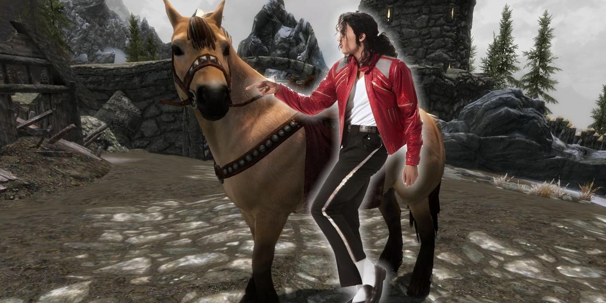 Clipe estranho de Skyrim mostra cavalo caminhando na lua