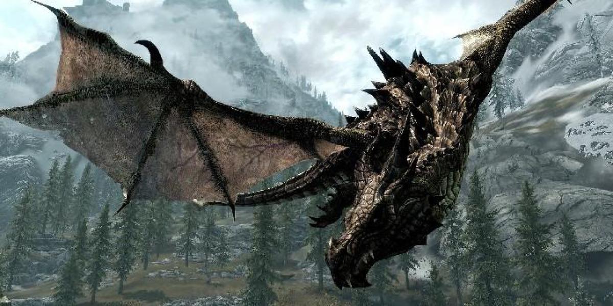 Clipe estranho de Skyrim mostra esqueleto de dragão se movendo após a morte