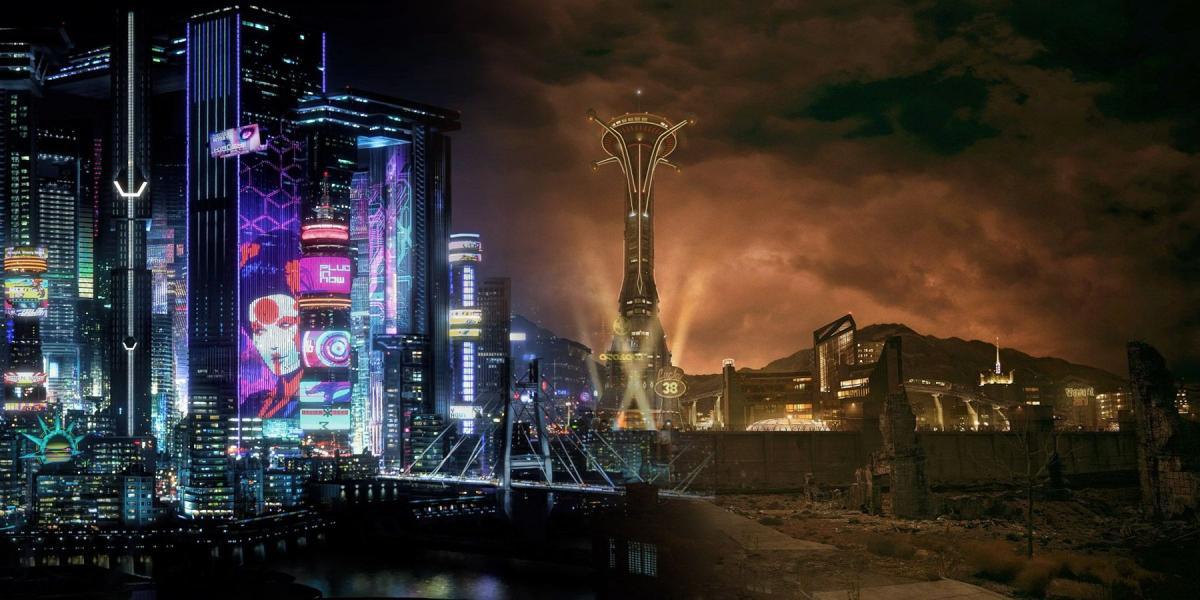 Como o ano de 2077 se compara em Cyberpunk e Fallout
