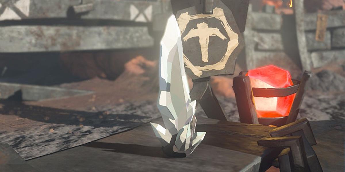 Legend of Zelda Tears of the Kingdom - Olhando para um diamante na cidade de Goron