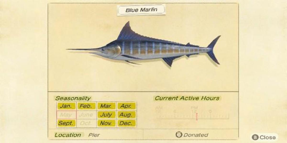 Como pegar um Blue Marlin em Animal Crossing: New Horizons