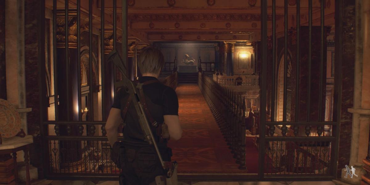Leon encontra a cabeça da cabra no remake de Resident Evil 4