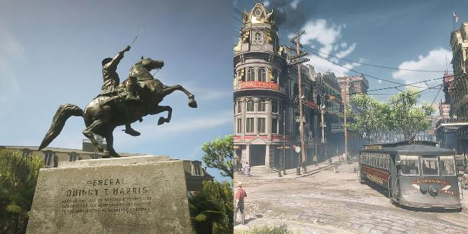 Comparando capturas de tela de Red Dead Redemption 2 com locais do mundo real
