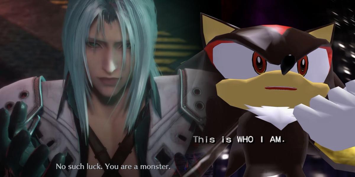Comparando Crisis Core: Sephiroth de Final Fantasy 7 Reuinion com Shadow the Hedgehog