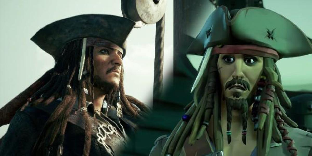 Comparando Jack Sparrow de Sea of ​​Thieves com Kingdom Hearts