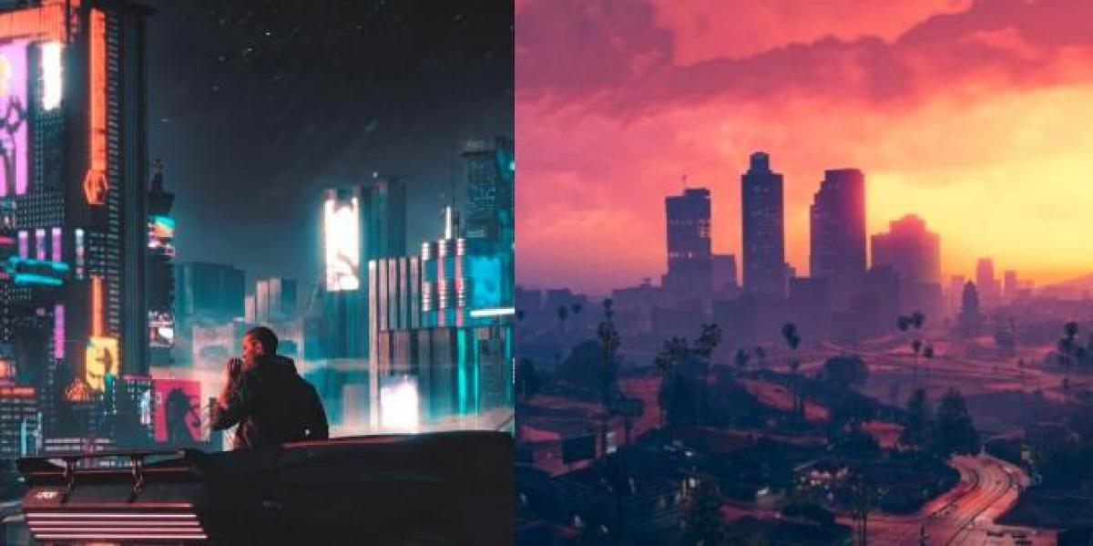 Comparando Night City de Cyberpunk 2077 com os maiores mapas em jogos