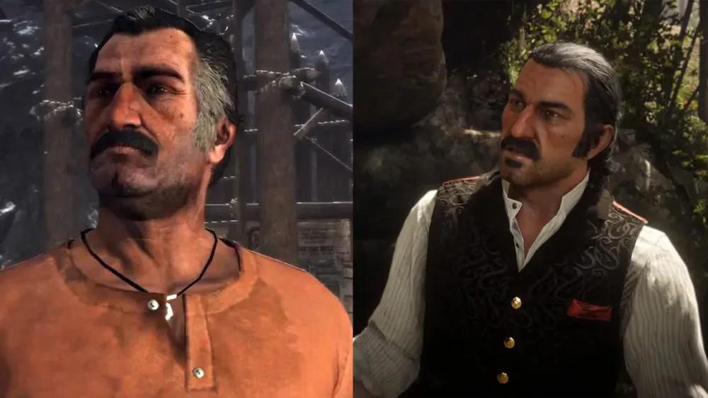 Comparando os personagens de Red Dead Redemption 2 com a aparência deles no RDR1