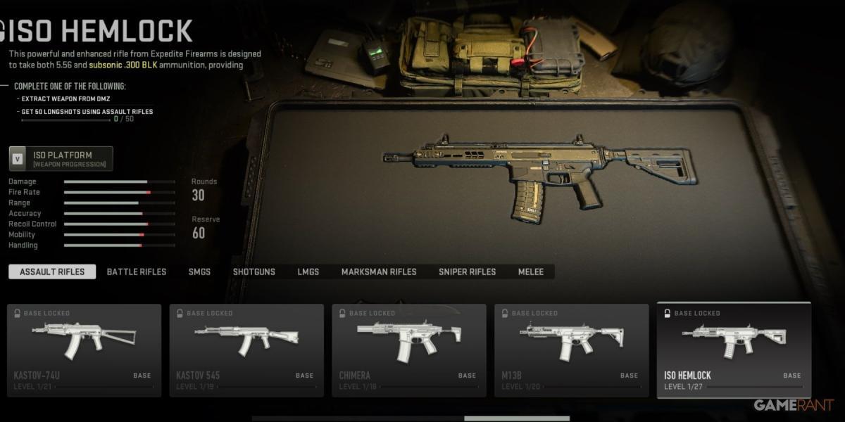 Call of Duty Modern Warfare 2 Iso Hemlock Assault Rifle In Loadout