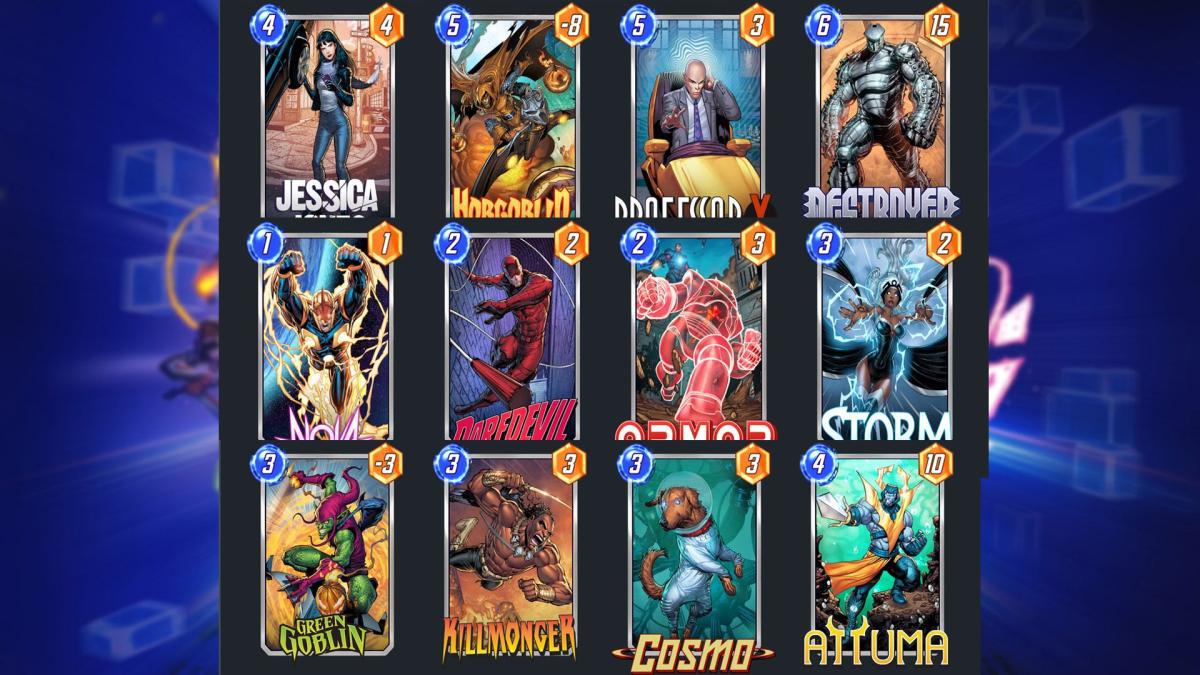 imagem mostrando o melhor deck attuma no snap da Marvel.