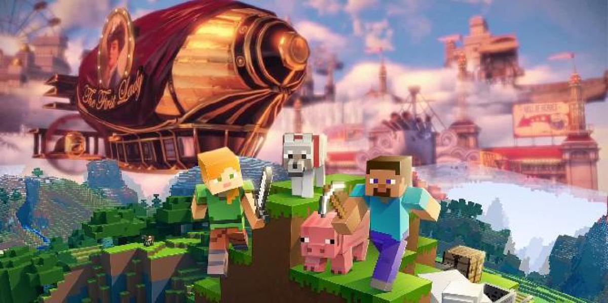 Construtores de Minecraft criam impressionante cidade flutuante de Steampunk