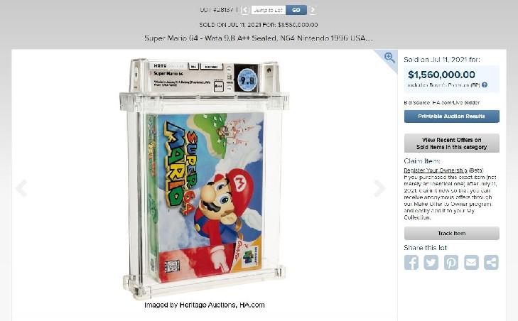 Cópia selada de Mario 64 é vendida por mais de US$ 1,5 milhão
