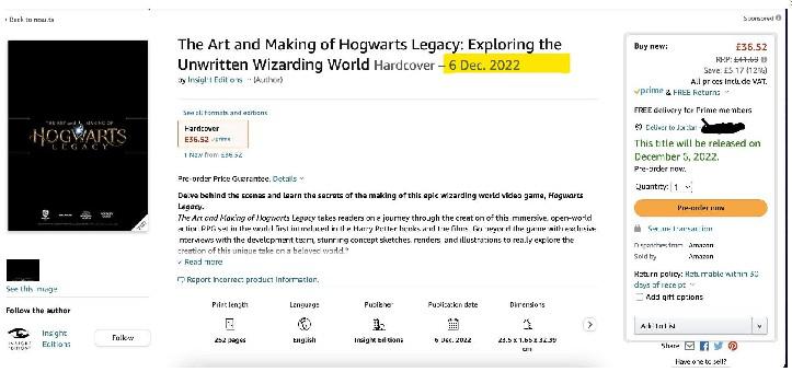Data de lançamento de Hogwarts Legacy potencialmente vazada pela Amazon