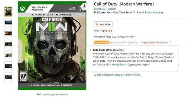 Data do beta de Call of Duty: Modern Warfare 2 possivelmente vazada pela Amazon
