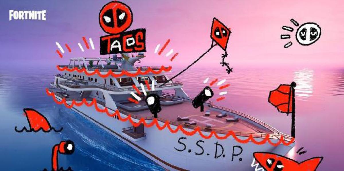 Deadpool assumindo o controle do Fortnite Yacht amanhã