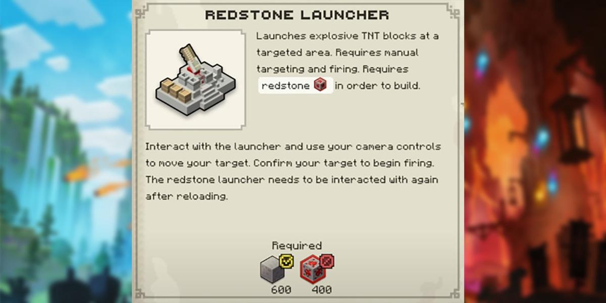 Lançador Redstone do Minecraft Legends