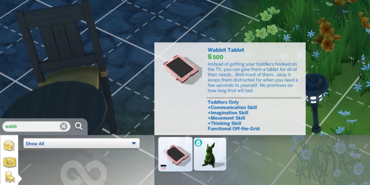 tablete wabbit no the sims 4