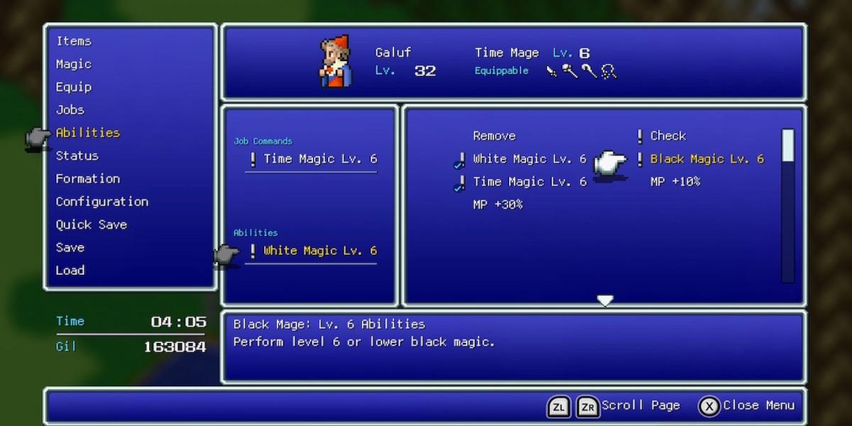 Habilidade de Magia Negra em Final Fantasy 5