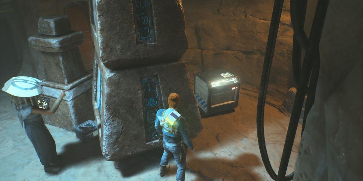 imagem mostrando a localização do baú escondido nas passagens do deserto do sobrevivente jedi de Star Wars.
