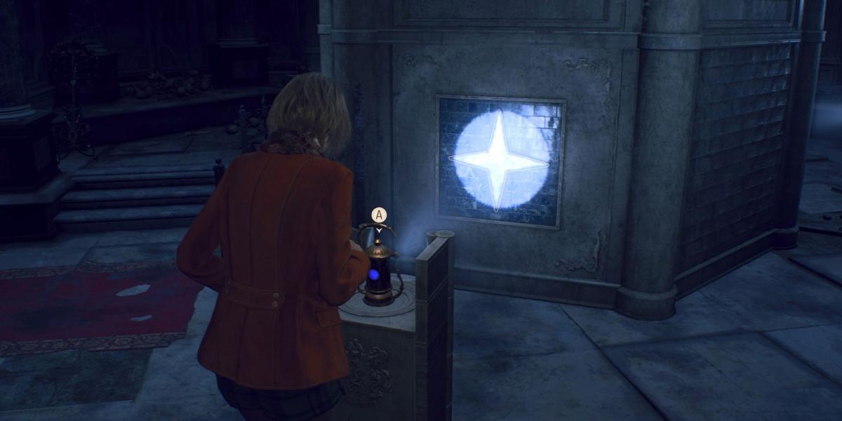 Quebra-cabeça de luz de lanterna de mausoléu de remake de Resident Evil 4