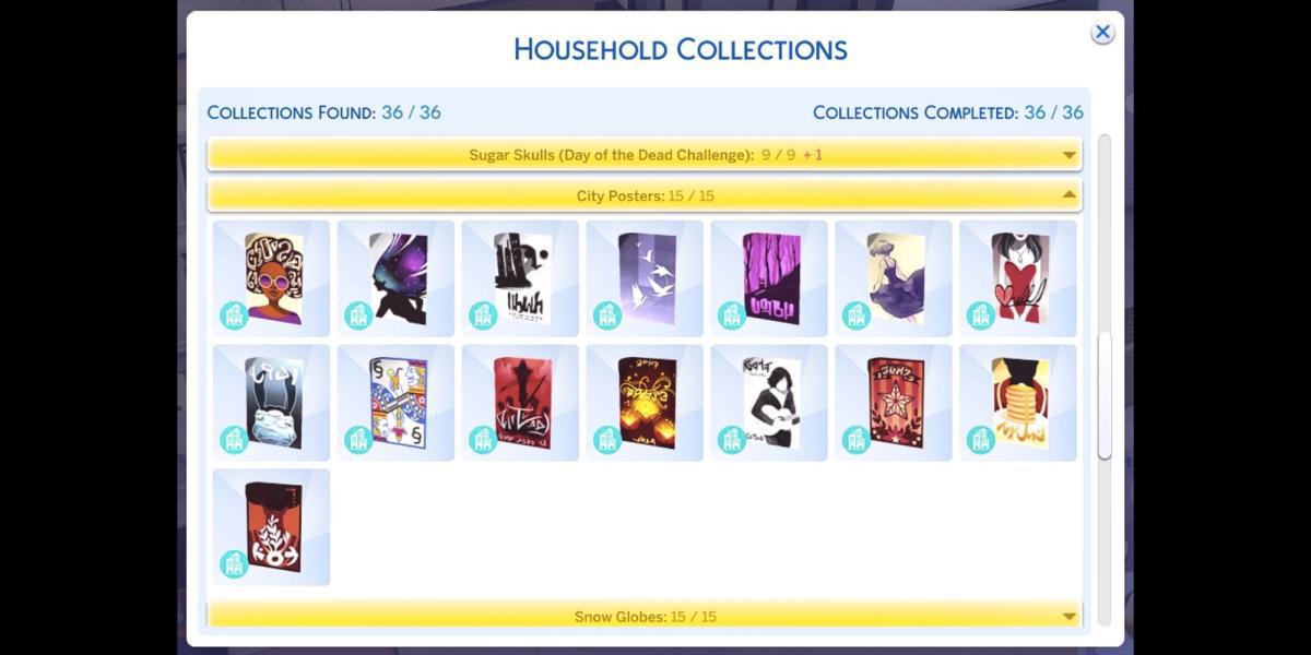 Coleção de pôsteres da cidade do The Sims 4