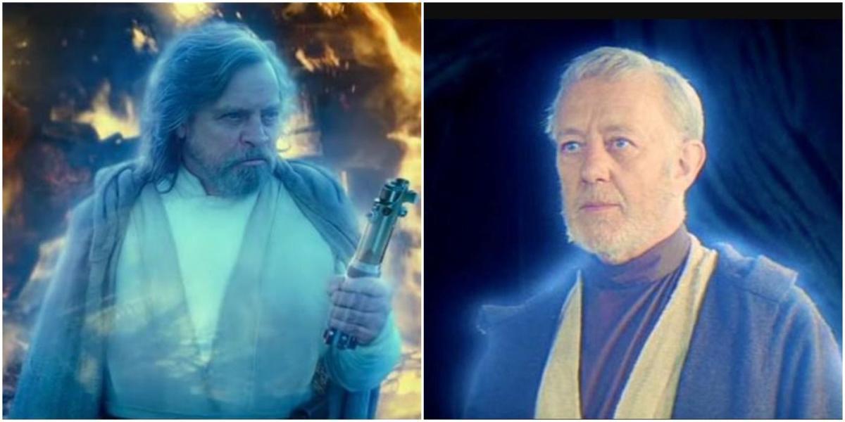 Fantasmas da Força Luke Skywalker e Obi-Wan Kenobi em Star Wars