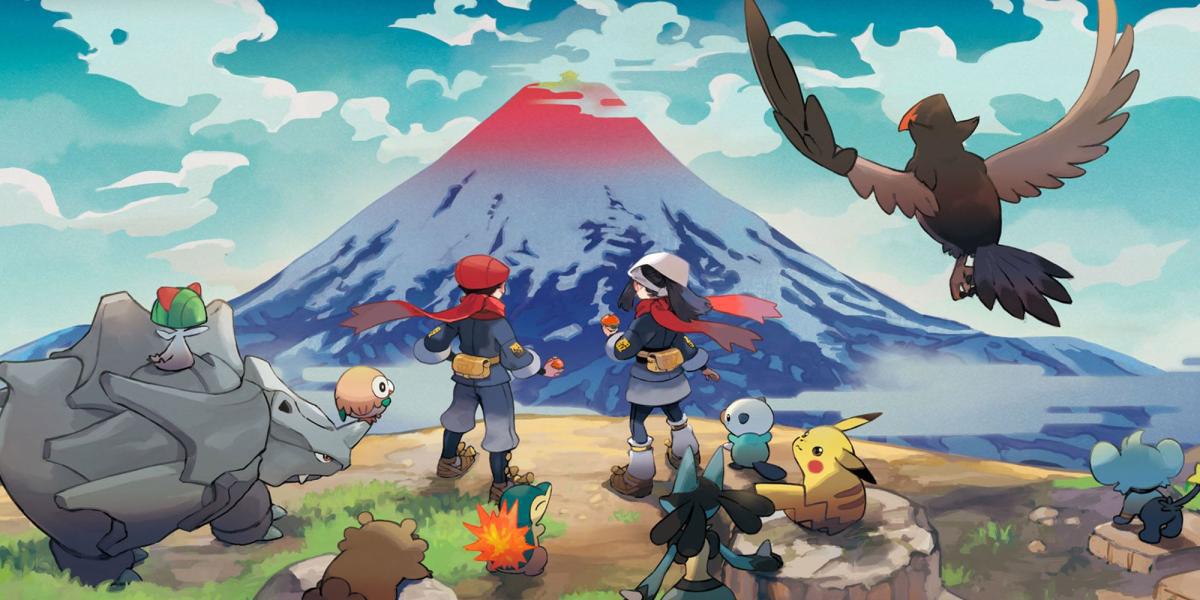 Arte da capa de Pokemon Legends Arceus sem logotipos
