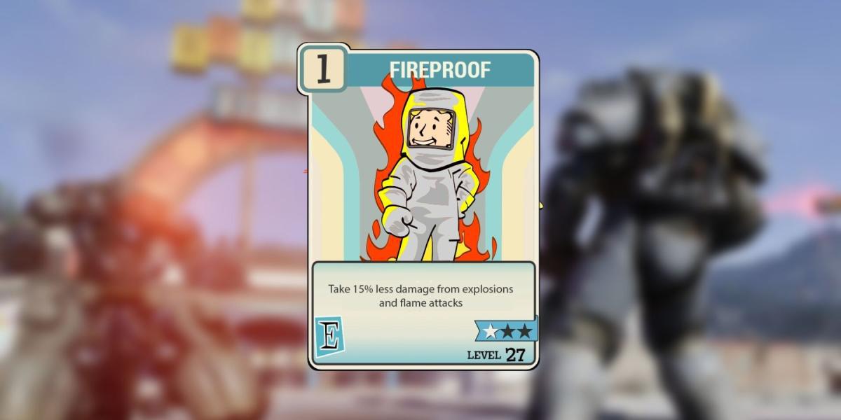 imagem mostrando o cartão de perk à prova de fogo para power armor.
