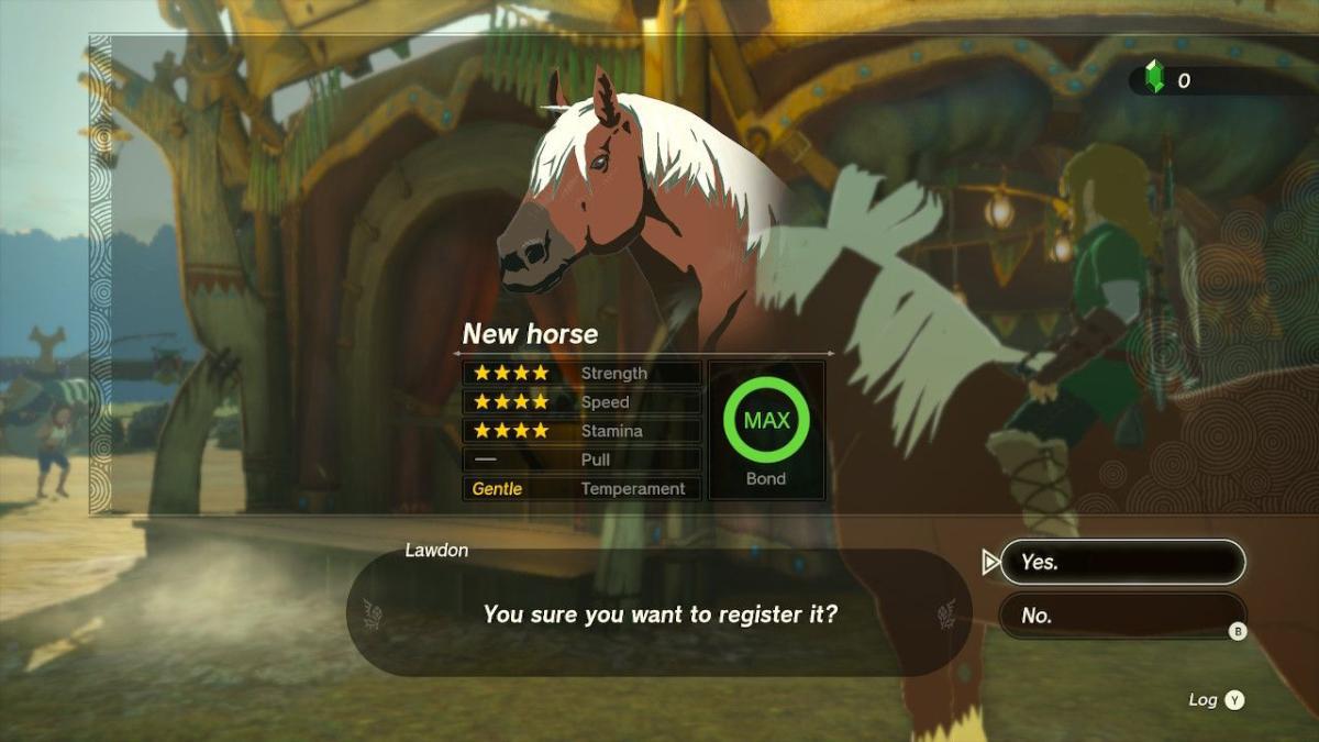zelda lágrimas do reino registrar cavalo
