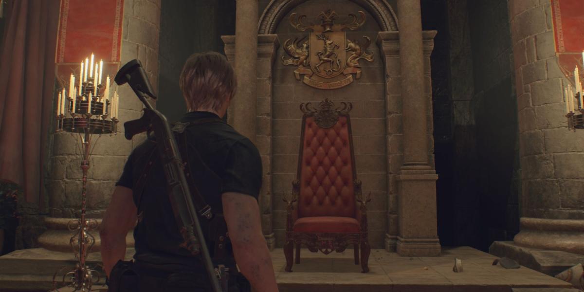 Leon encontra a cadeira de Ramon Salazar no remake de Resident Evil 4