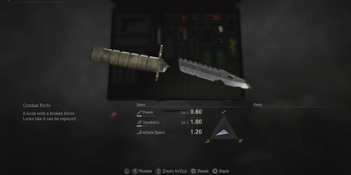 Consertando a faca de combate em Resident Evil 4 Remake