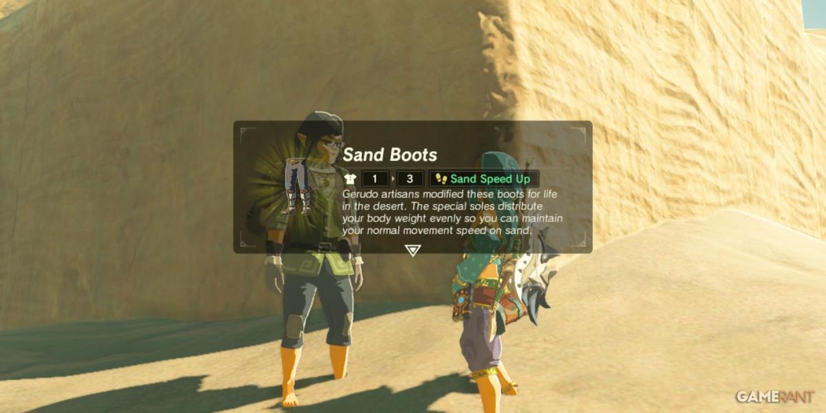 botas de areia loz botw
