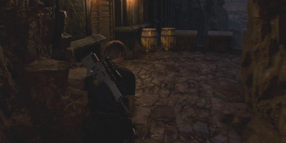 A entrada para a luta contra o chefe Ramon em Resident Evil 4 Remake