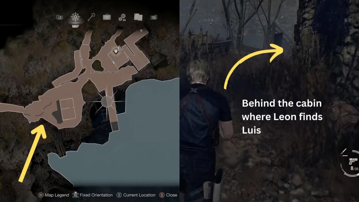 imagem mostrando onde encontrar o primeiro besouro rinoceronte no re4 remake.