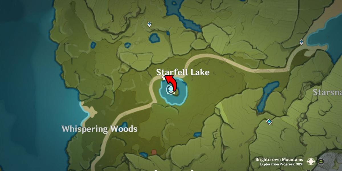 genshin impact windwheel aster localização no lago starfell