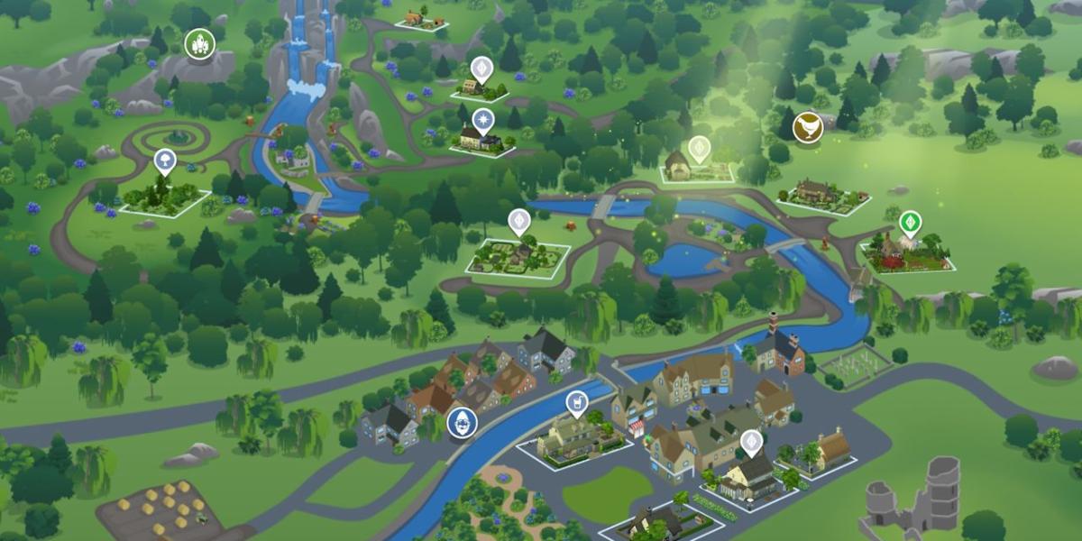 The Sims 4 Cottage Living Henford-on-Bagley mapa-múndi
