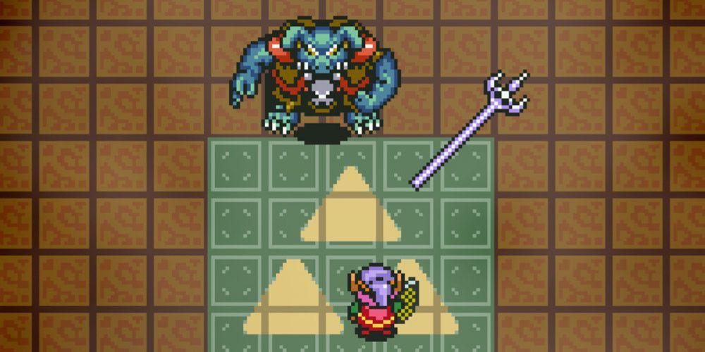 Link se prepara para lutar contra Ganon em A Link to the Past Ganon Fight