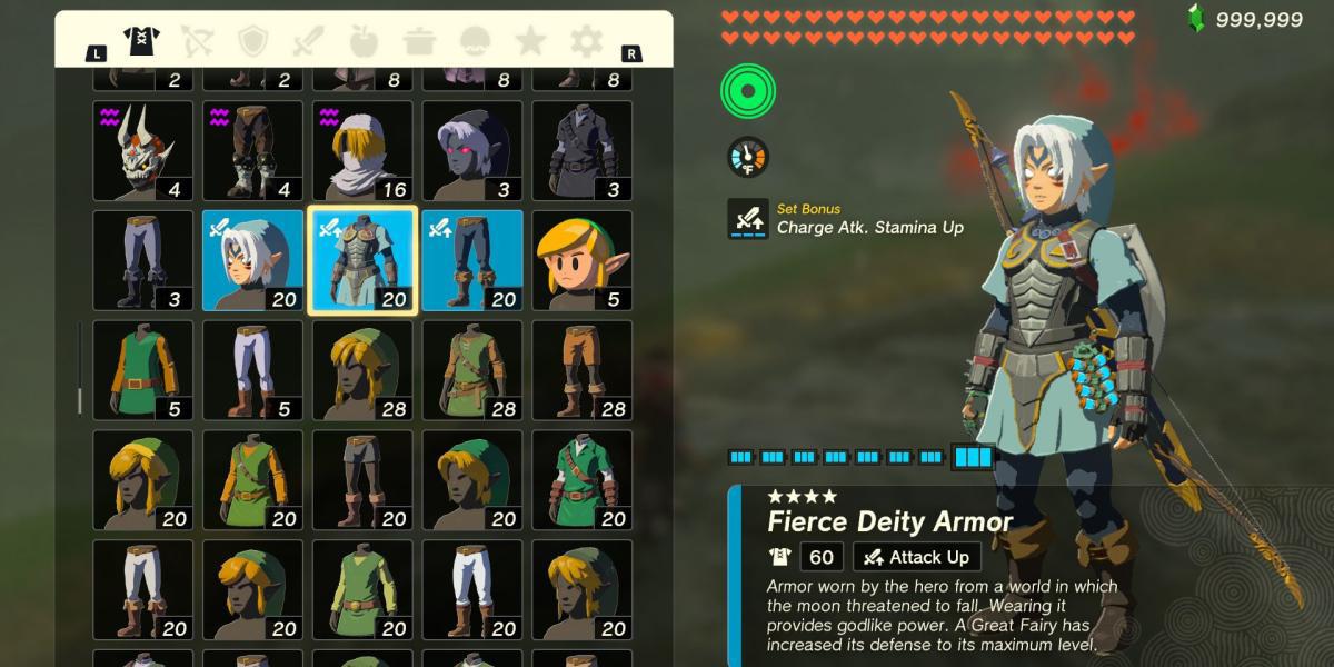 A Fierce Deity Armor Definida em The Legend of Zelda: Tears of the Kingdom