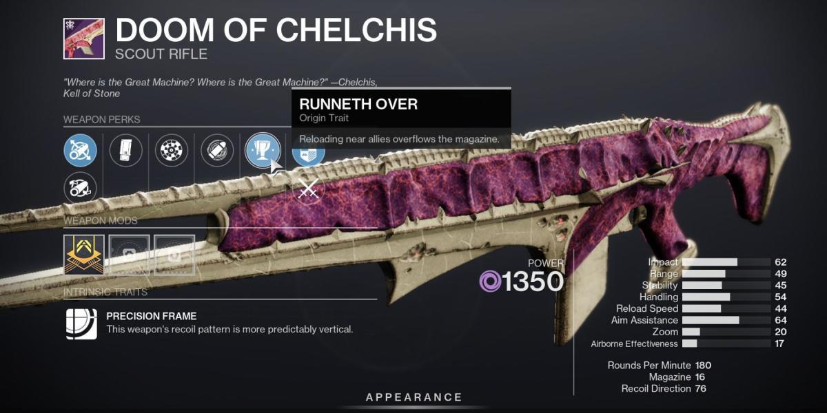 Destiny 2 Doom Of Chelchis Scout Rifle