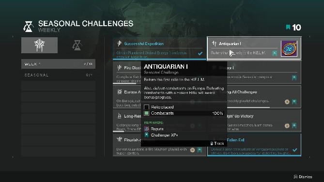 Destiny 2: Como completar o desafio sazonal do Antiquarian 1