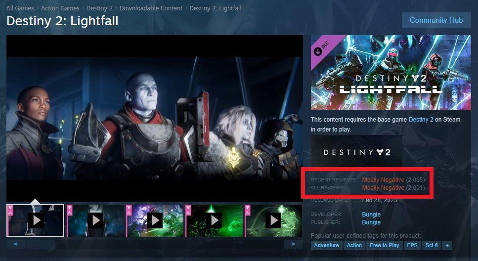 Destiny 2 Lightfall tem críticas 'principalmente negativas'