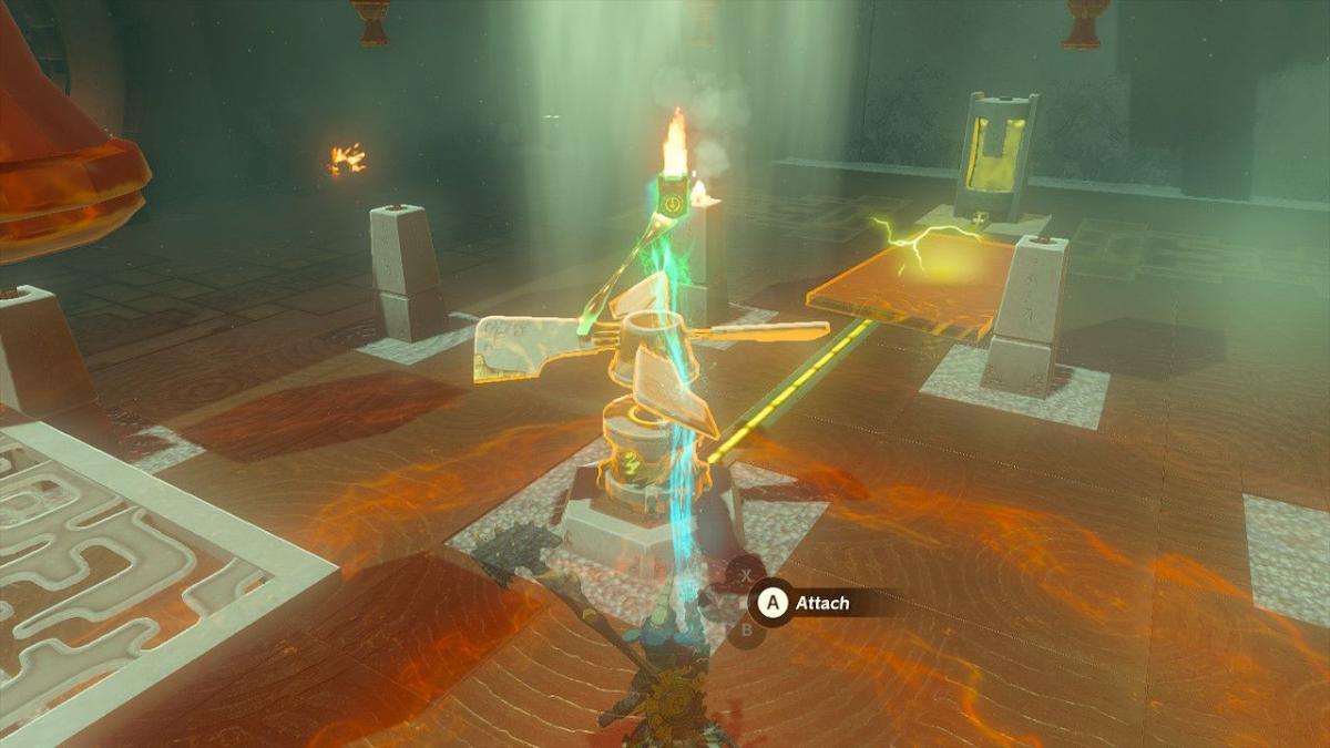 Passo a passo Zelda Tears of the Kingdom Gemimik Shrine Flame Emitter Ultrahand