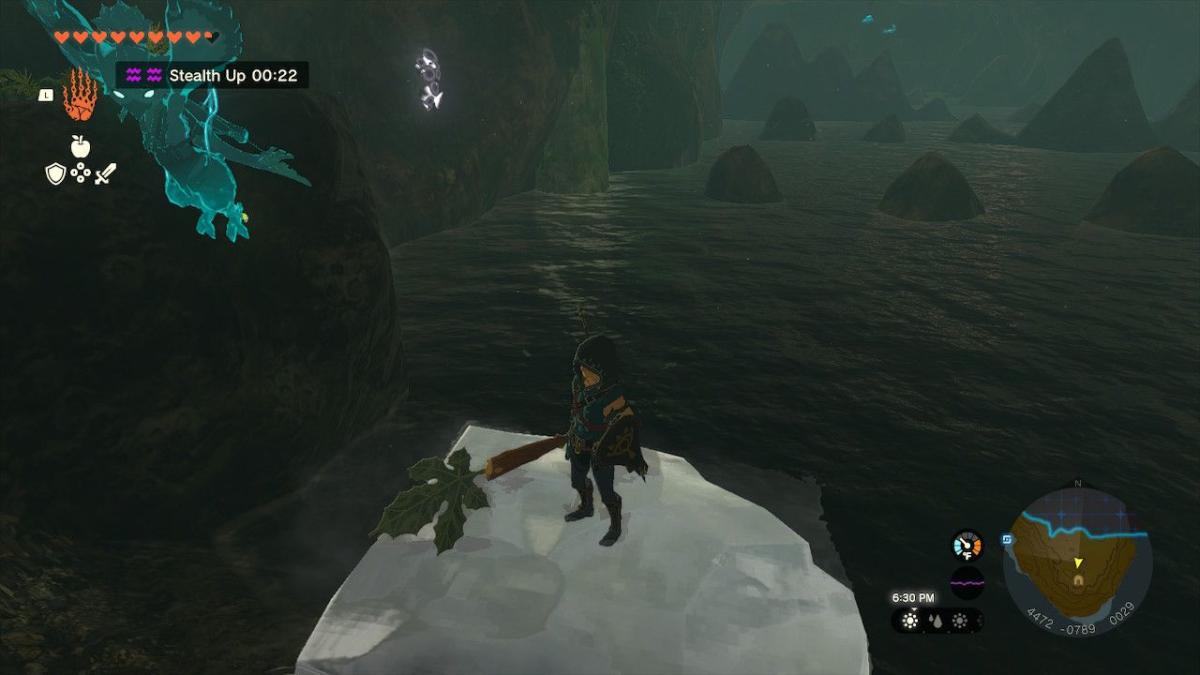 Zelda Tears of the Kingdom Yomizuk Shrine Localização Tarm Point Cave Ice Spear Trick Frozen Water