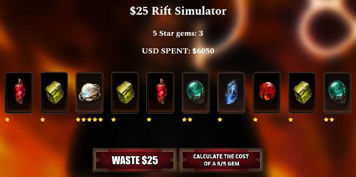Diablo Immortal Rift Simulator permite que os jogadores rolem até conseguirem uma jóia lendária de 5 estrelas